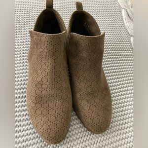 Brown Perforated Ankle Boots